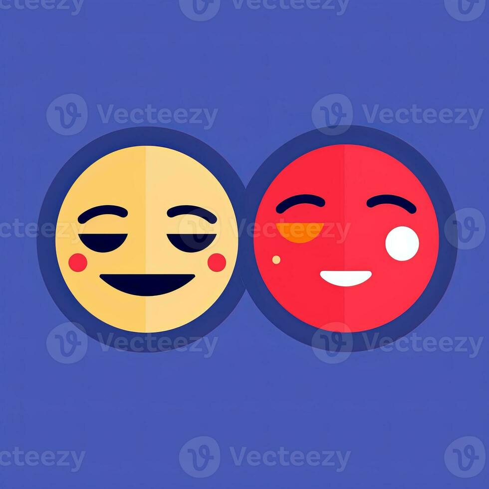 Happy Expression Minimalistic Graphic Design generative AI photo