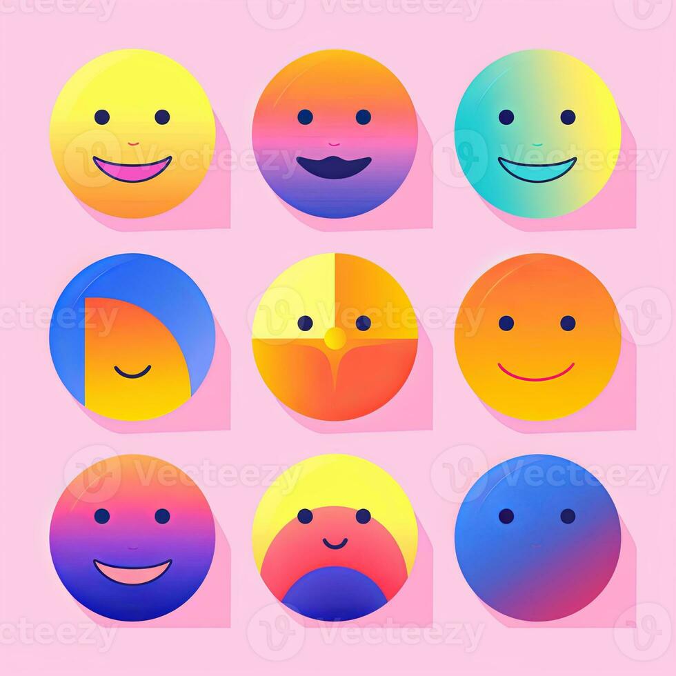 Happy Expression Minimalistic Graphic Design generative AI photo