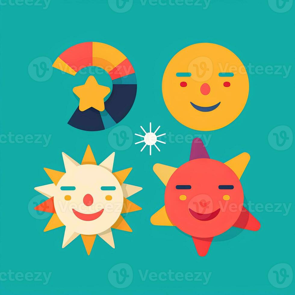 Happy Expression Minimalistic Graphic Design generative AI photo