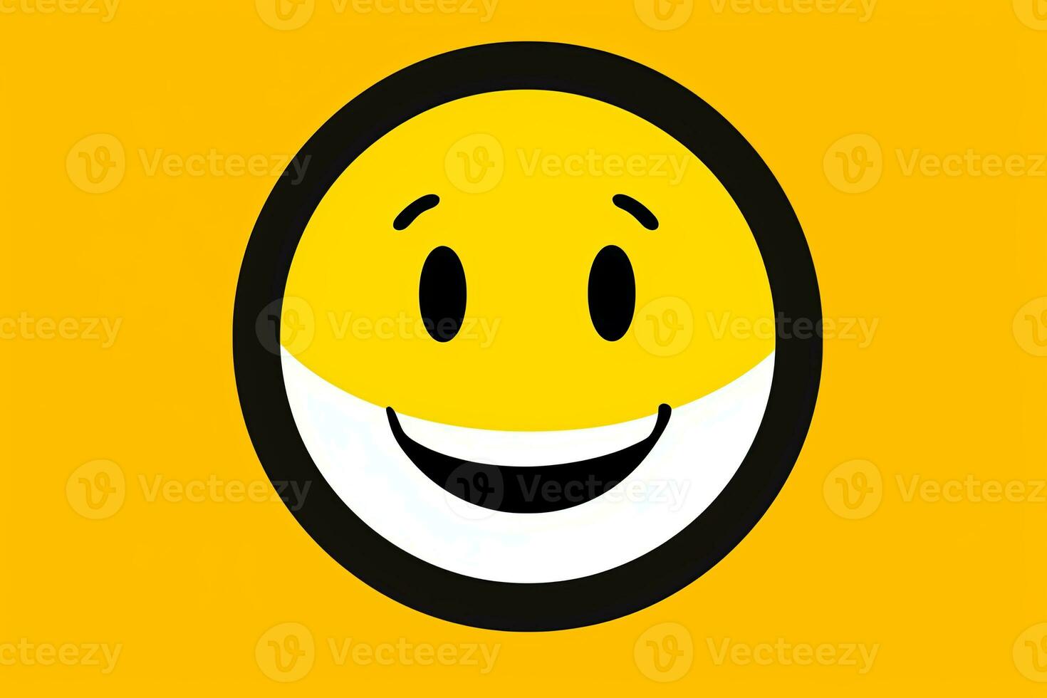 Happy Face Emoji Modern Graphic Illustration generative AI photo