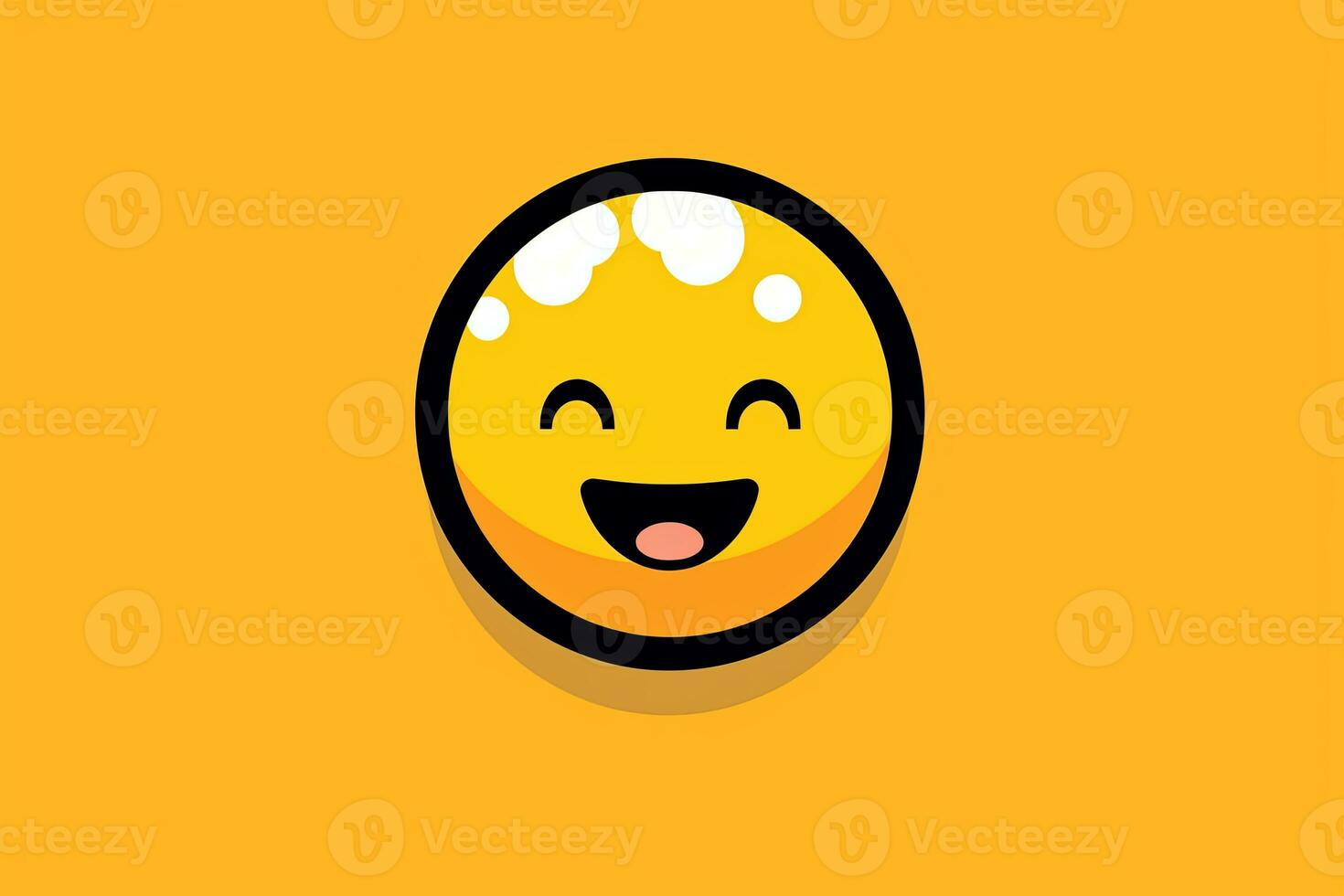 Happy Face Emoji Modern Graphic Illustration generative AI photo