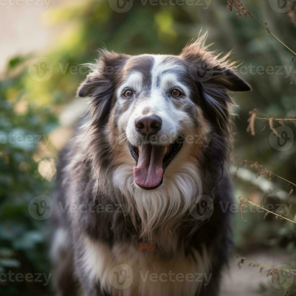 Happy Dog in a Yard during the Daytime Portrait generative AI photo