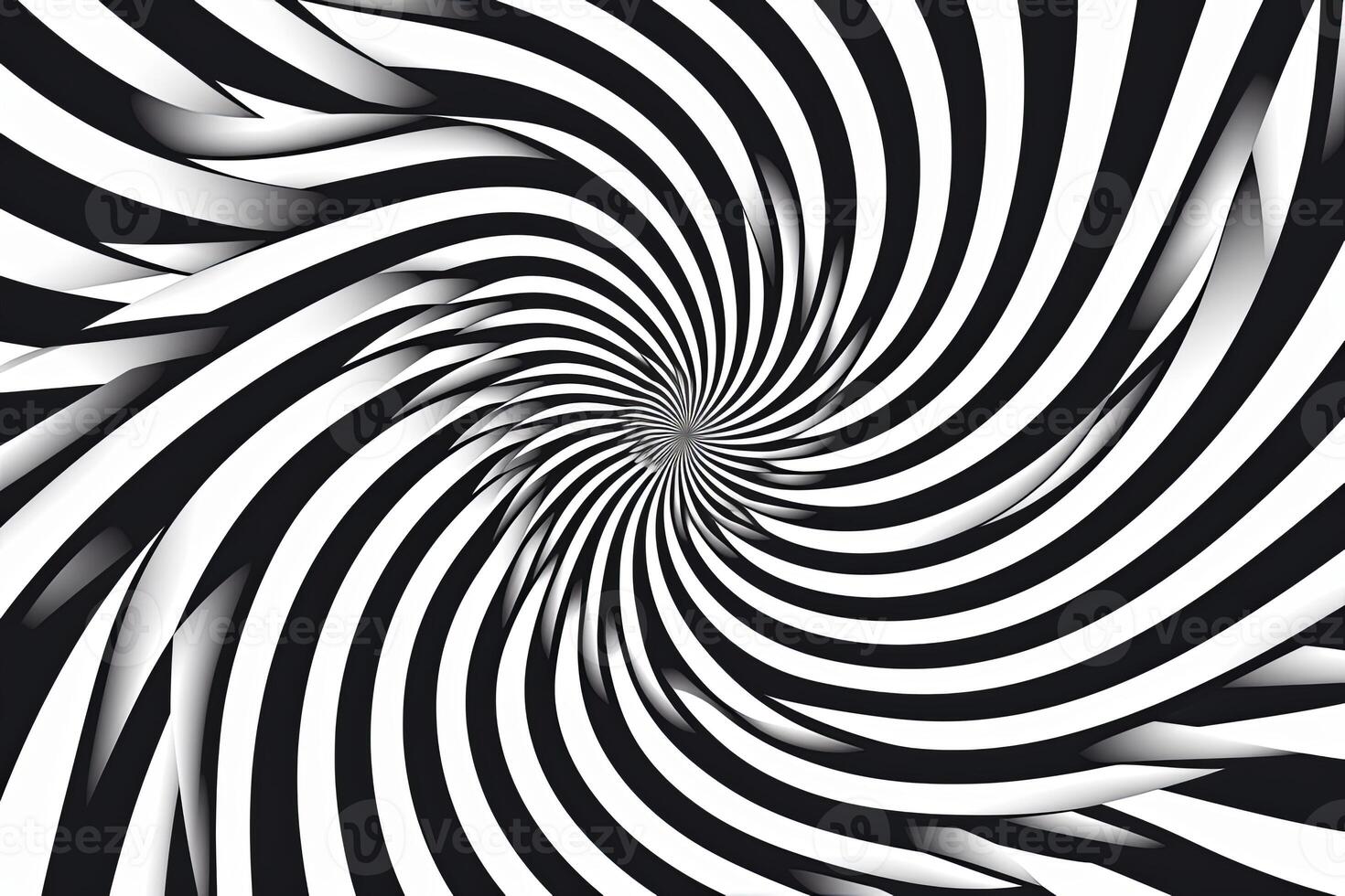 Hypnotic Black and White Spiral Background generative AI photo