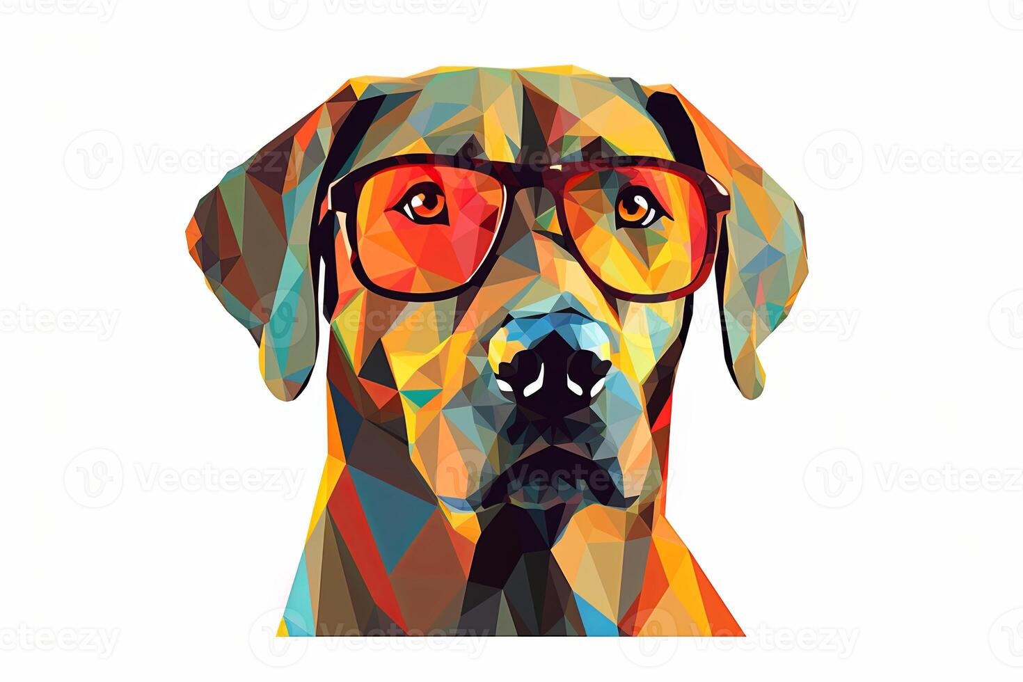 Labrador Dog Vibrant Sleek Graphic Background generative AI photo