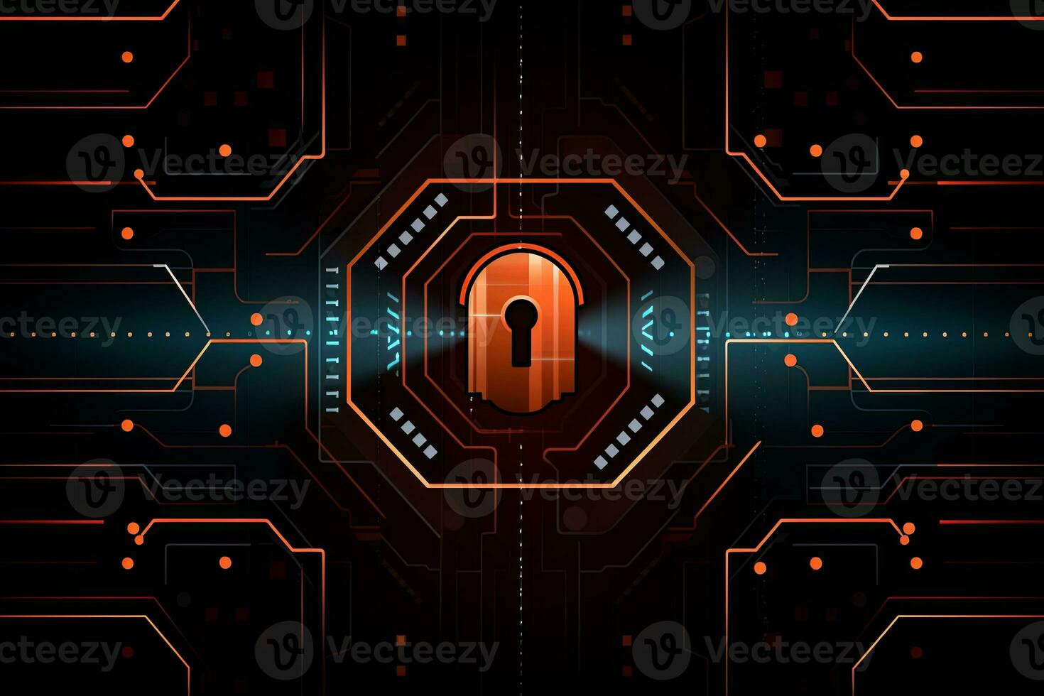 Modern Tech Encrypted Data Theme Background generative AI photo