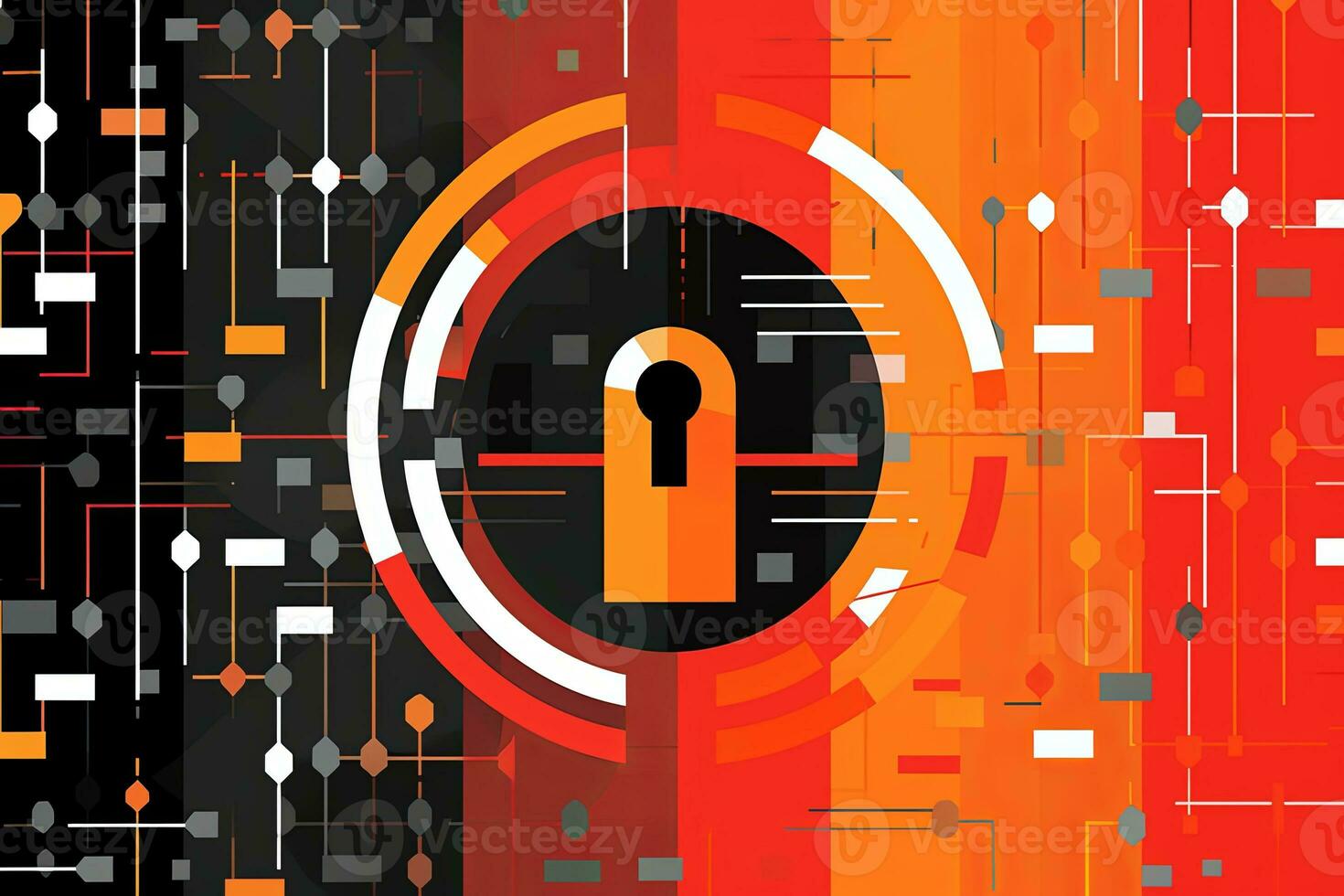 Modern Tech Encrypted Data Theme Background generative AI photo
