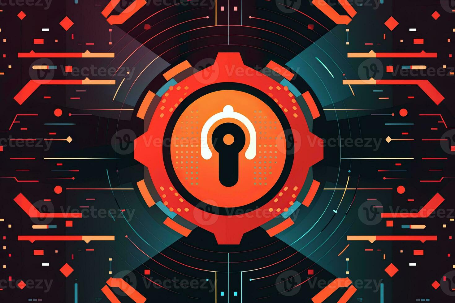 Modern Tech Encrypted Data Theme Background generative AI photo