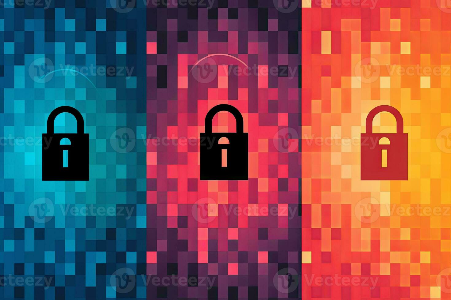 Modern Tech Encrypted Data Theme Background generative AI photo