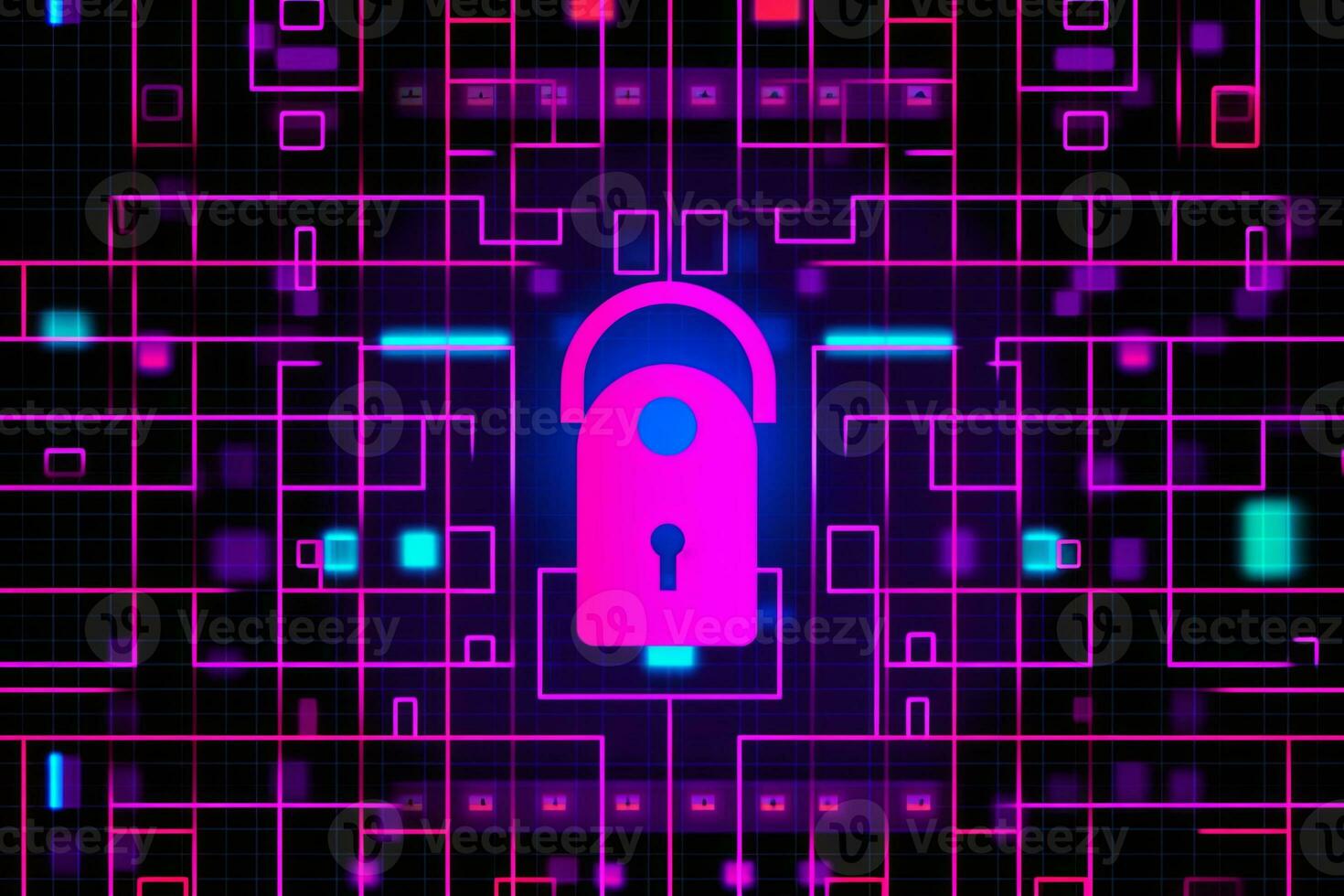 Modern Tech Encrypted Data Theme Background generative AI photo