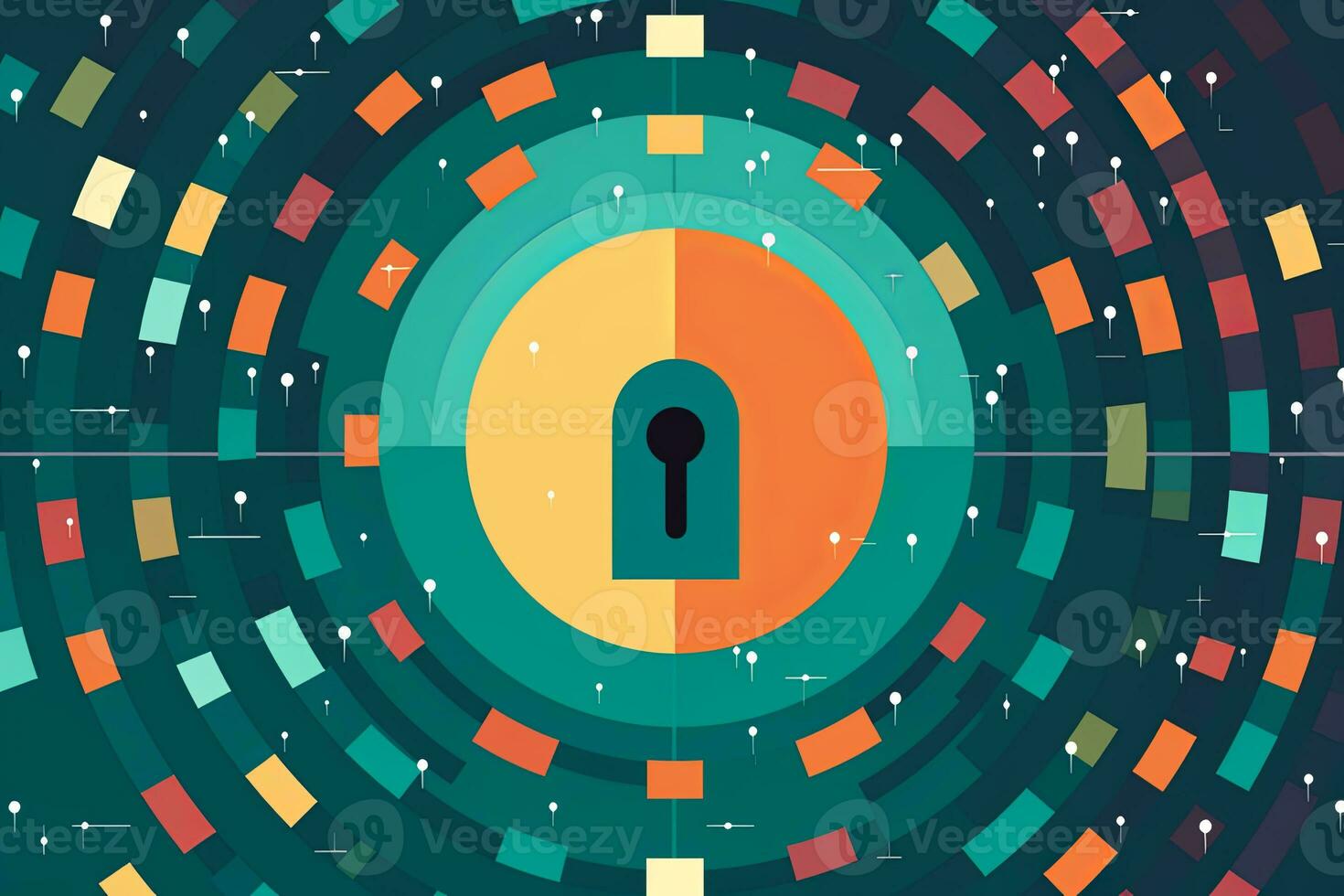 Modern Tech Encrypted Data Theme Background generative AI photo