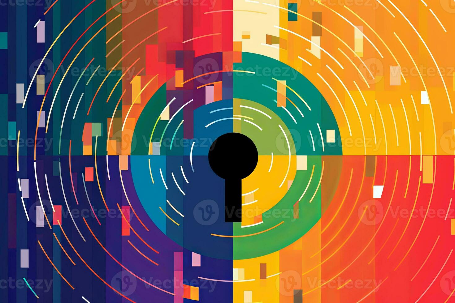 Modern Tech Encrypted Data Theme Background generative AI photo