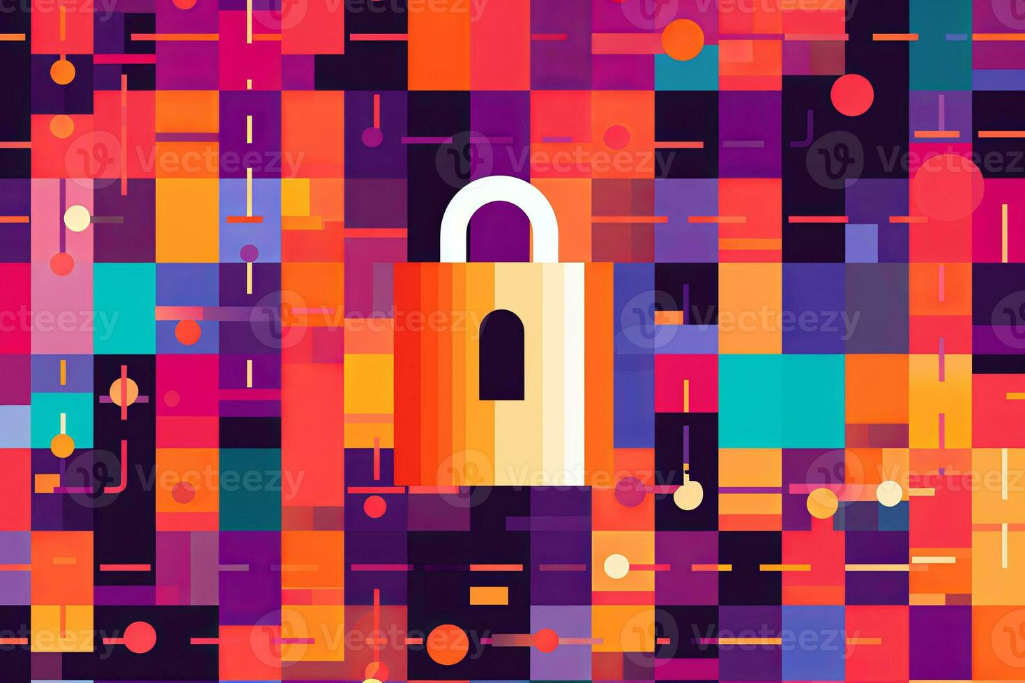 Modern Tech Encrypted Data Theme Background generative AI photo