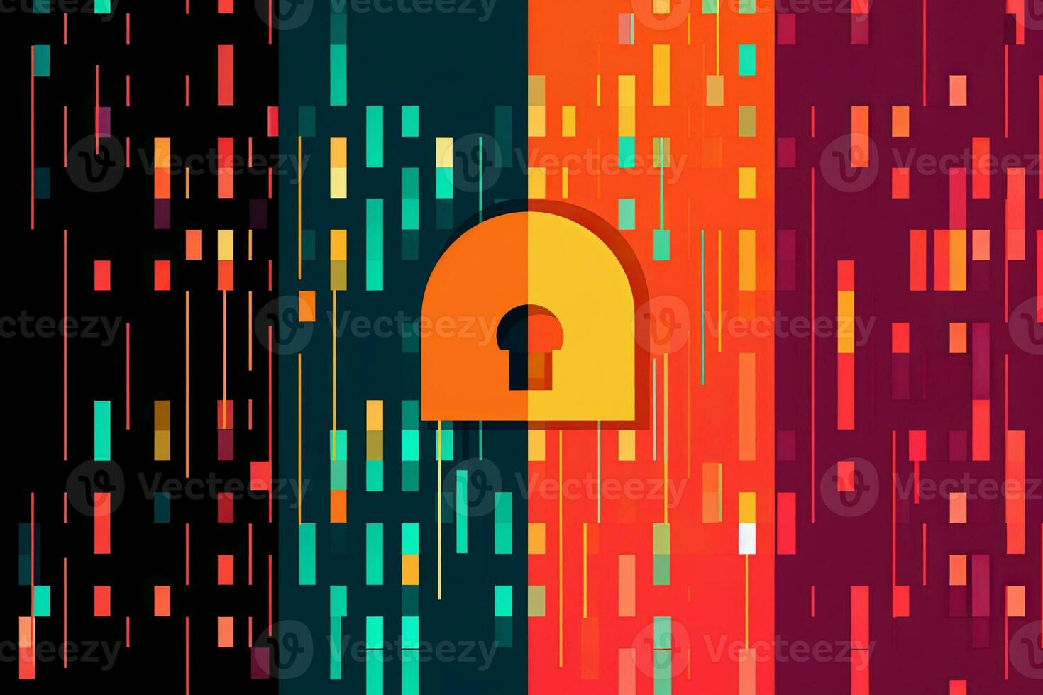 Modern Tech Encrypted Data Theme Background generative AI photo