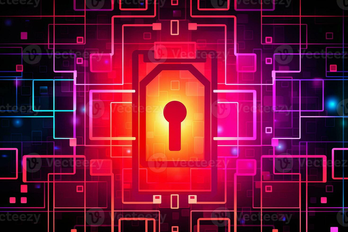 Modern Tech Encrypted Data Theme Background generative AI photo