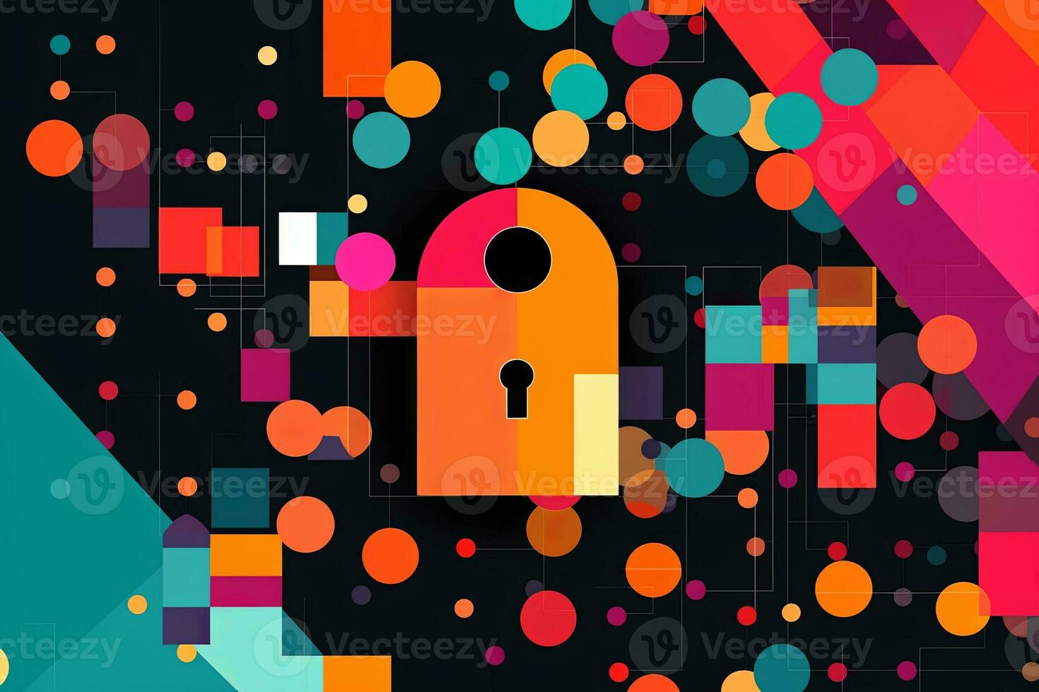 Modern Tech Encrypted Data Theme Background generative AI photo