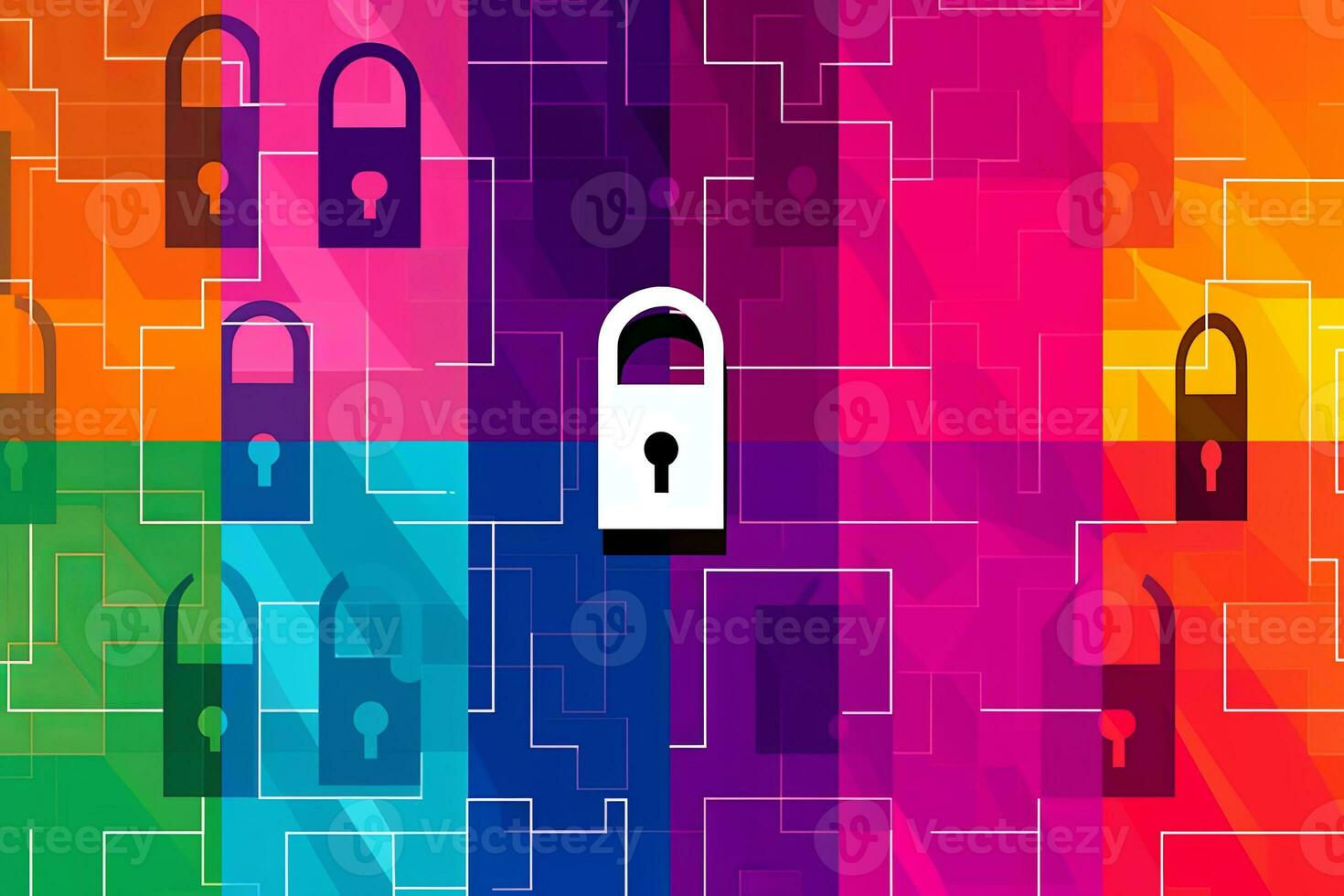 Modern Tech Encrypted Data Theme Background generative AI photo