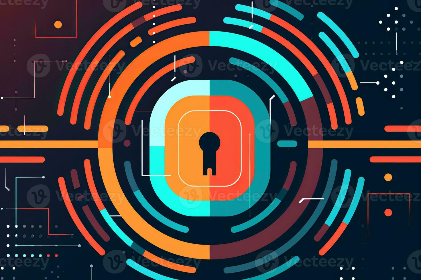 Modern Tech Encrypted Data Theme Background generative AI photo