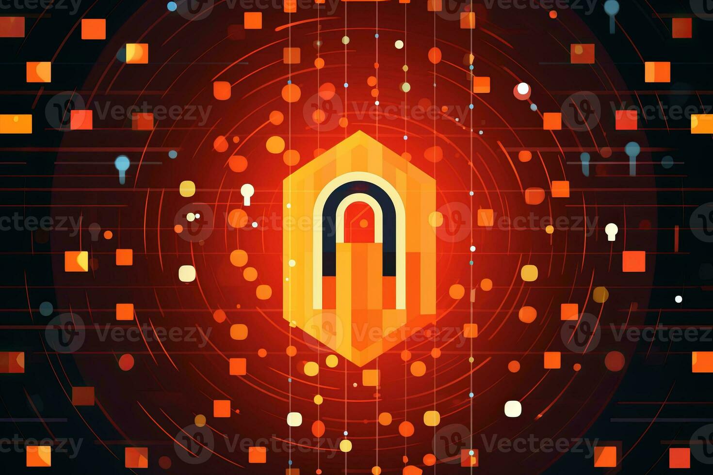 Modern Tech Encrypted Data Theme Background generative AI photo