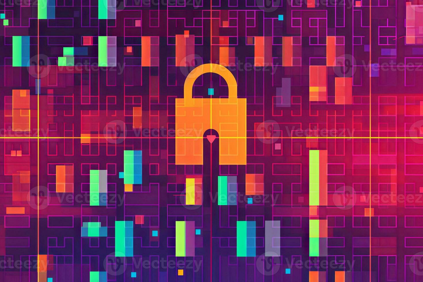 Modern Tech Encrypted Data Theme Background generative AI photo