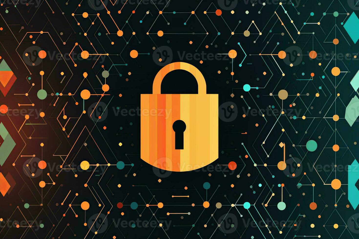 Modern Tech Encrypted Data Theme Background generative AI photo
