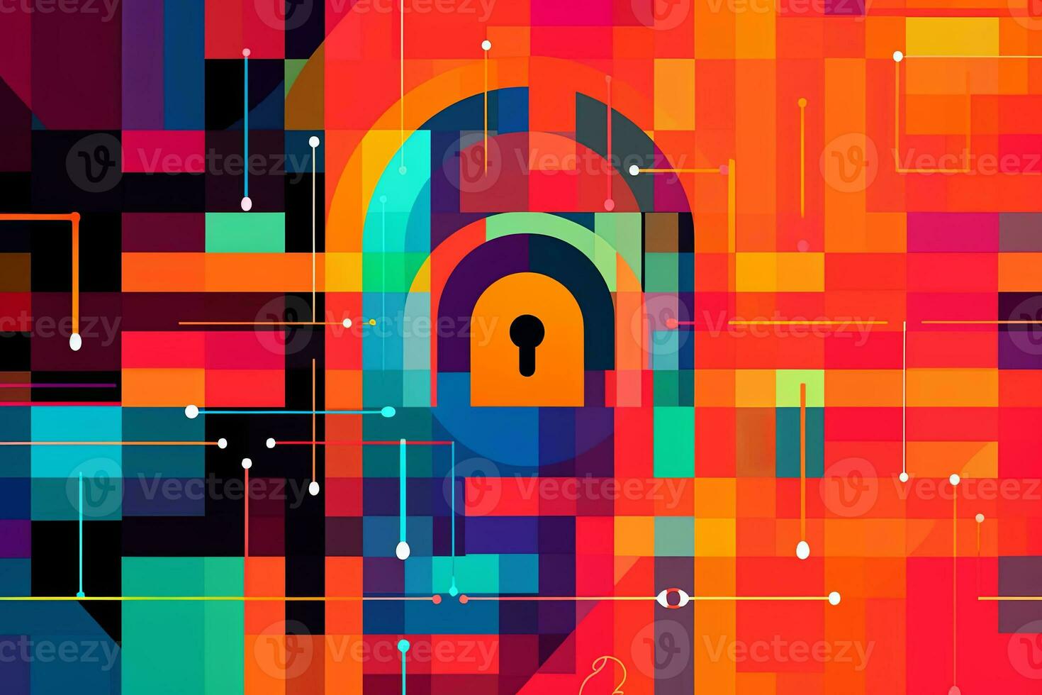 Modern Tech Encrypted Data Theme Background generative AI photo