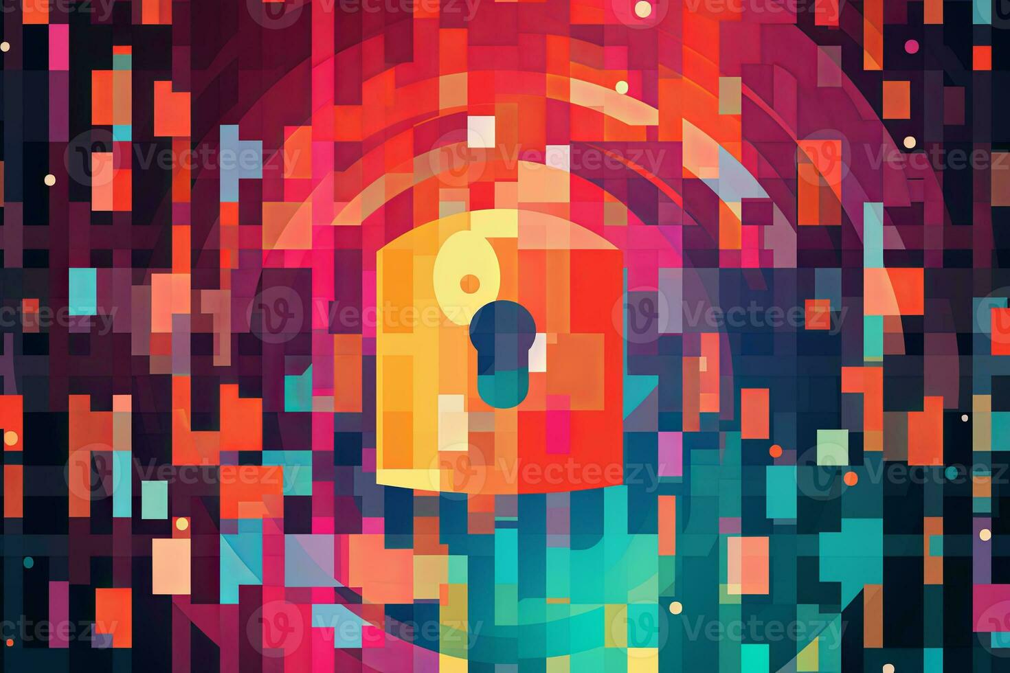 Modern Tech Encrypted Data Theme Background generative AI photo