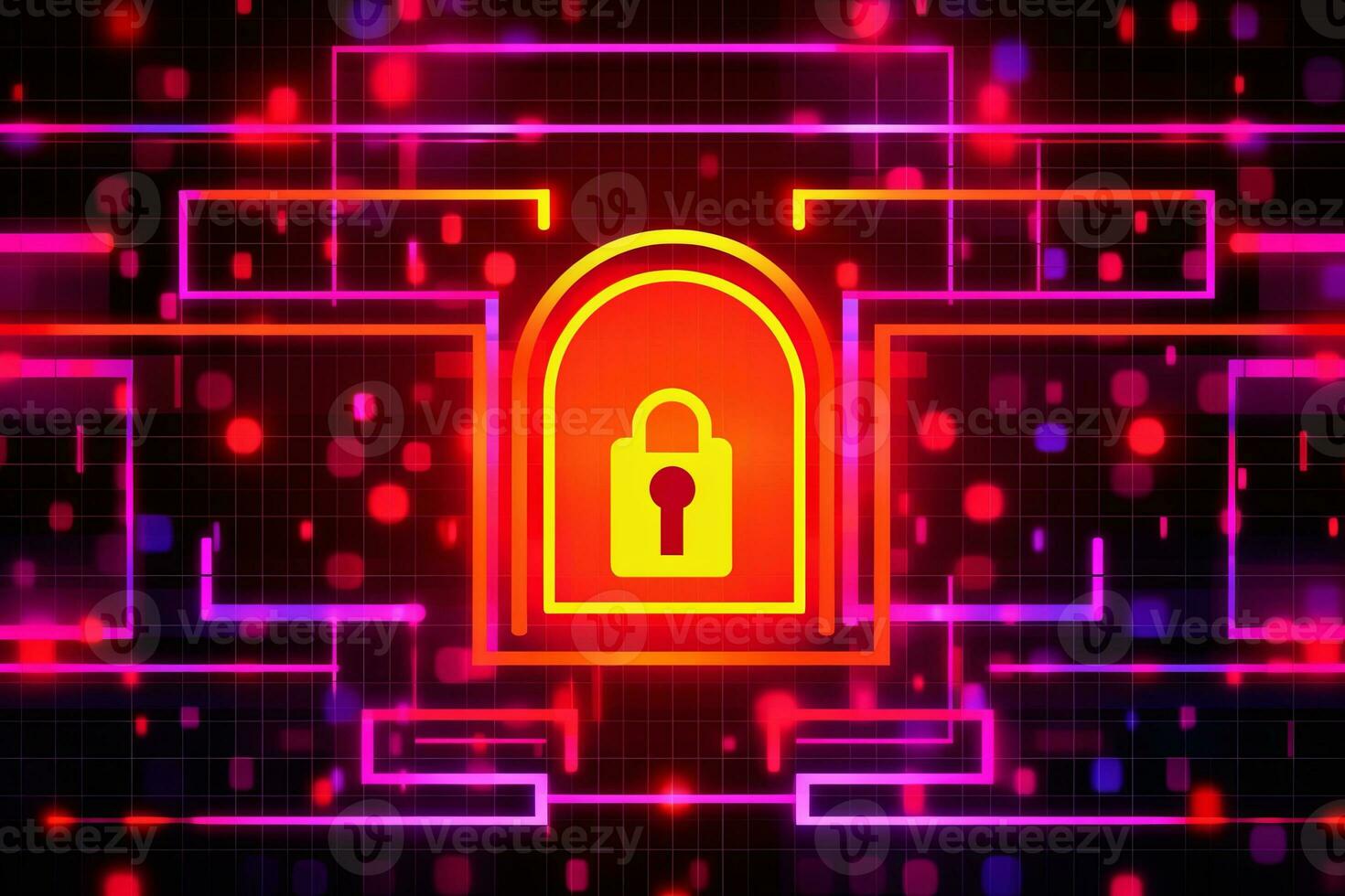 Modern Tech Encrypted Data Theme Background generative AI photo