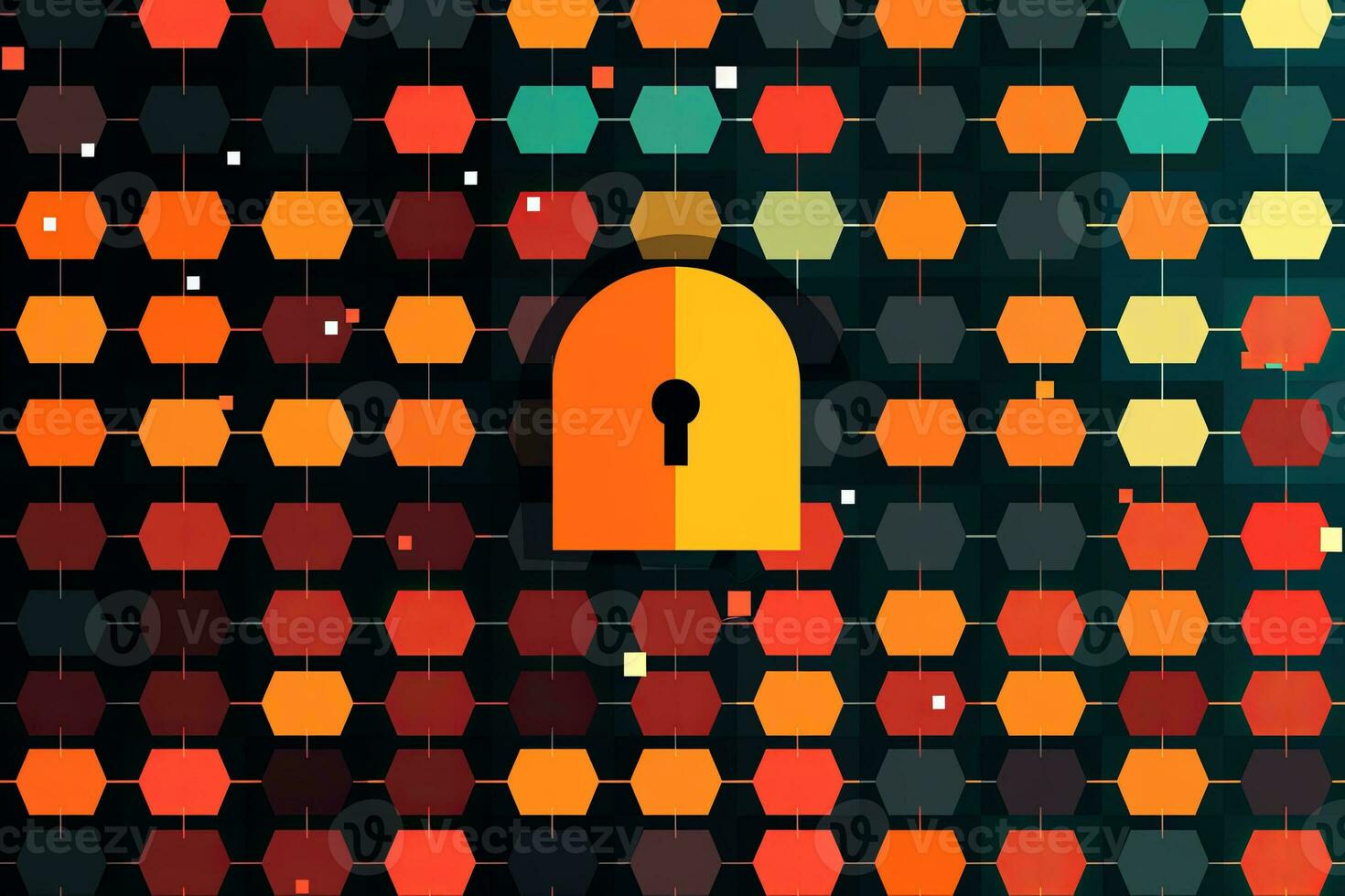 Modern Tech Encrypted Data Theme Background generative AI photo