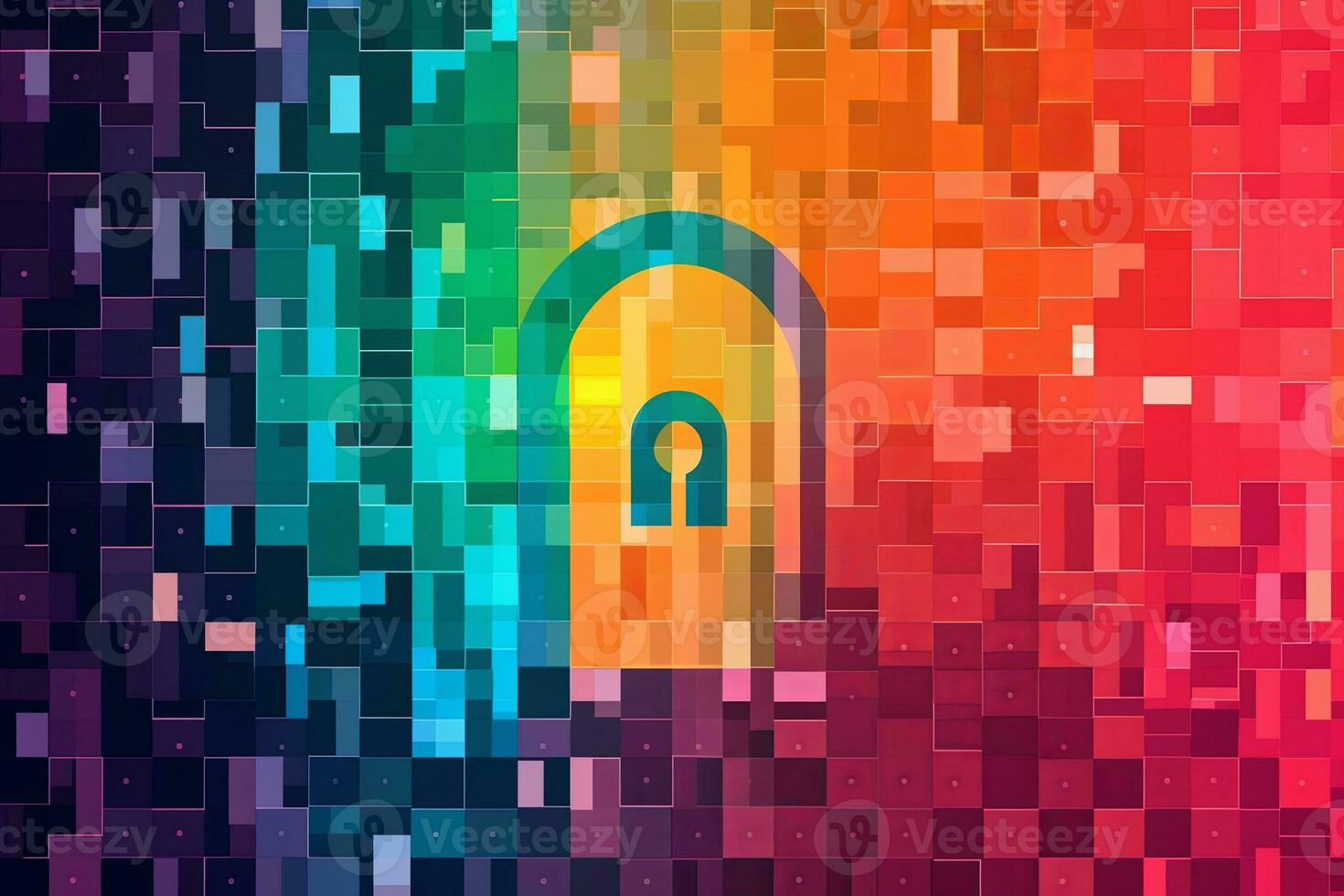 Modern Tech Encrypted Data Theme Background generative AI photo