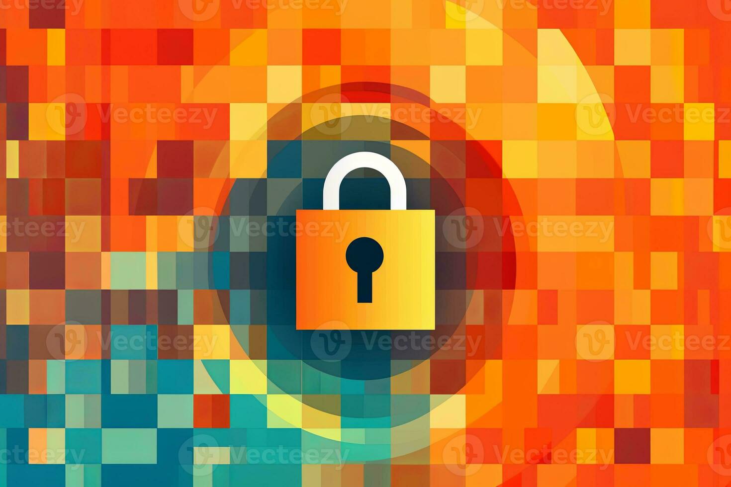 Modern Tech Encrypted Data Theme Background generative AI photo