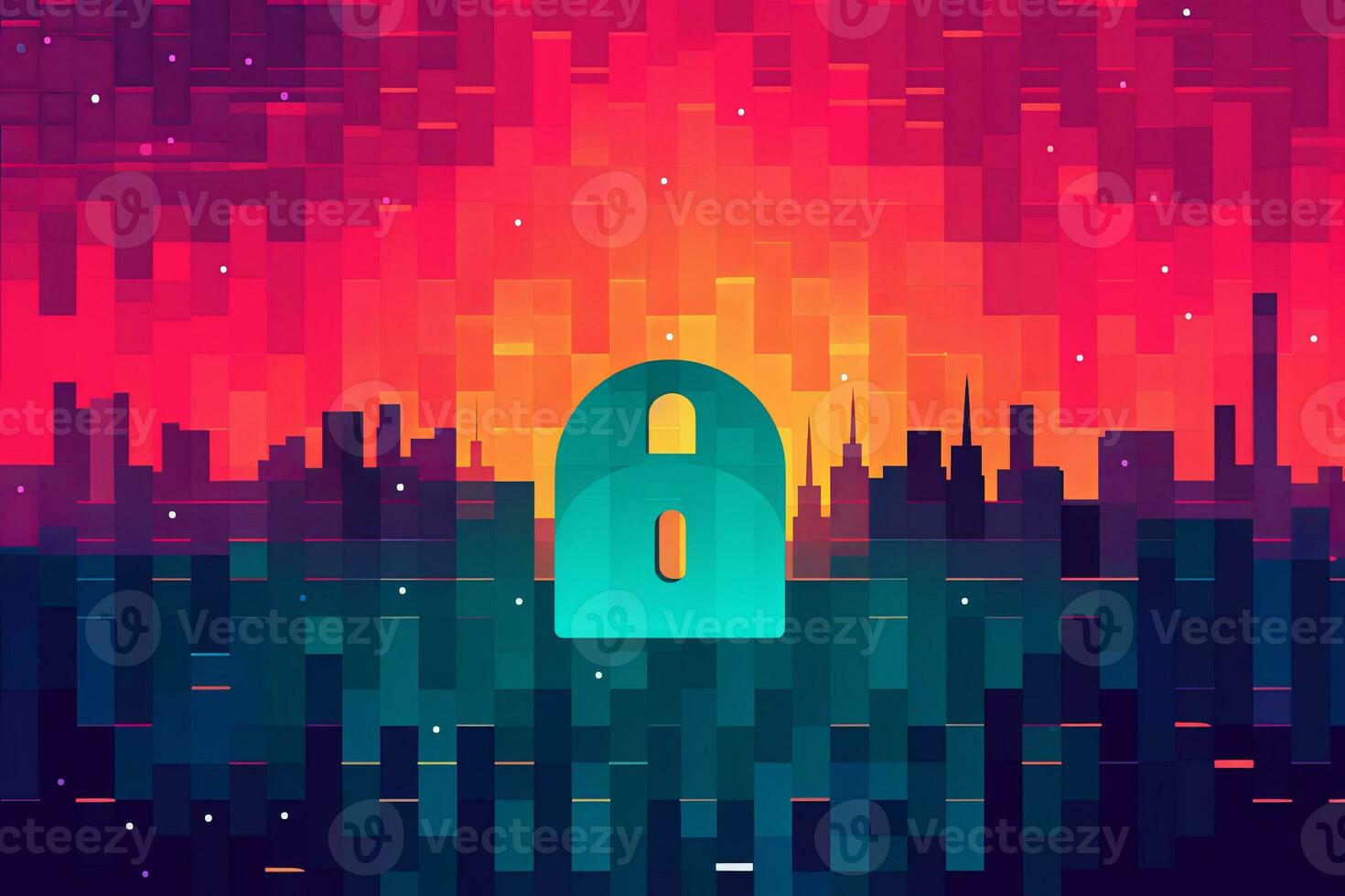Modern Tech Encrypted Data Theme Background generative AI photo