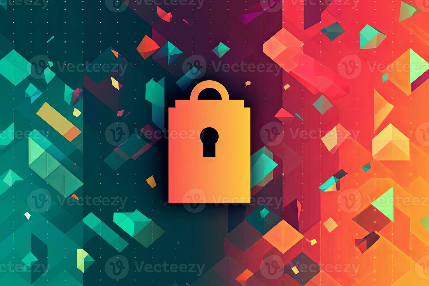 Modern Tech Encrypted Data Theme Background generative AI photo