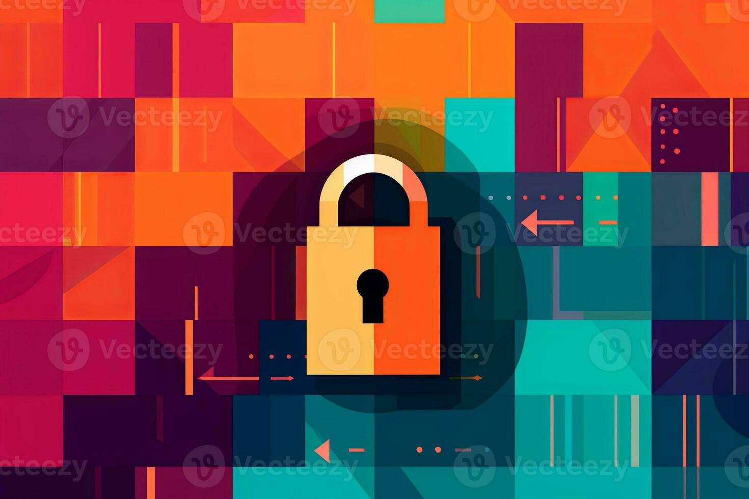Modern Tech Encrypted Data Theme Background generative AI photo