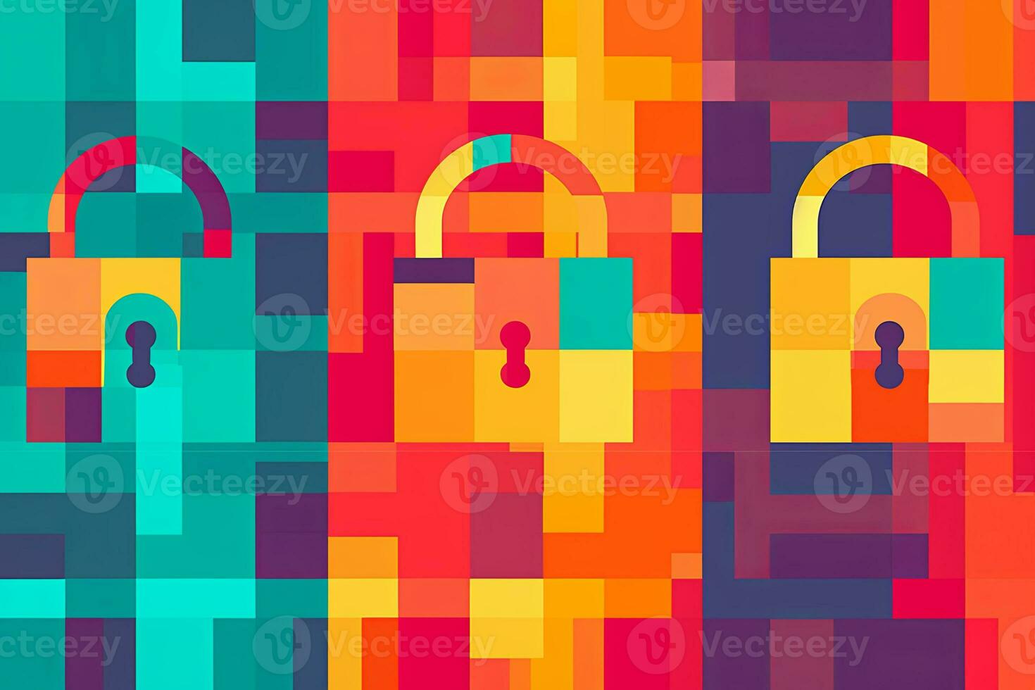 Modern Tech Encrypted Data Theme Background generative AI photo