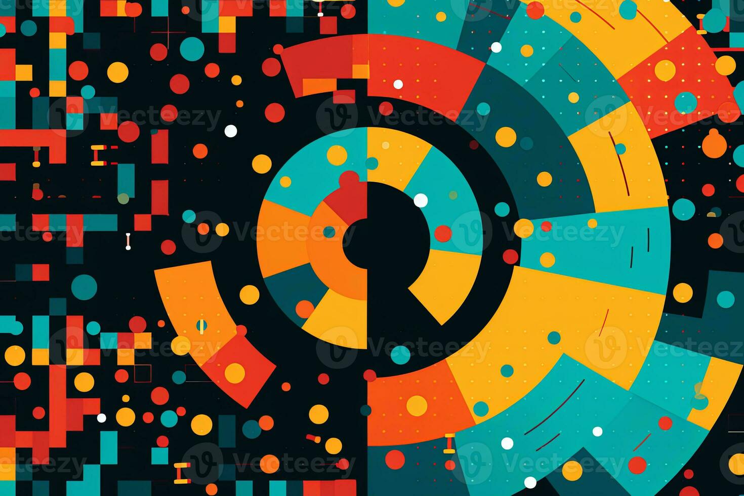 Modern Tech Encrypted Data Theme Background generative AI photo