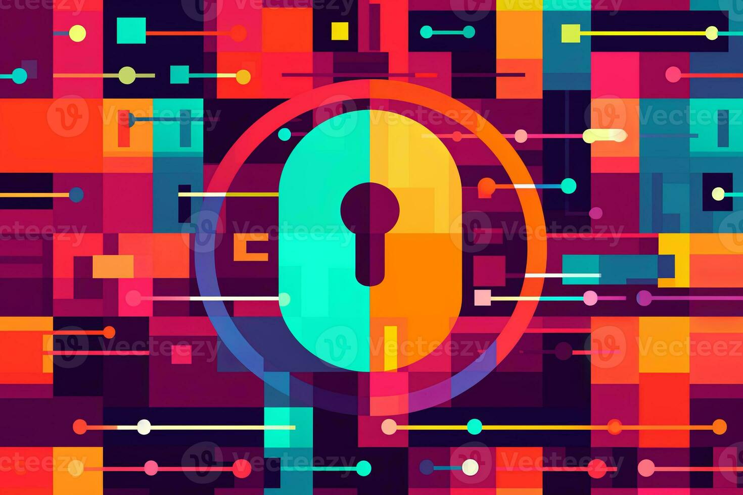 Modern Tech Encrypted Data Theme Background generative AI photo