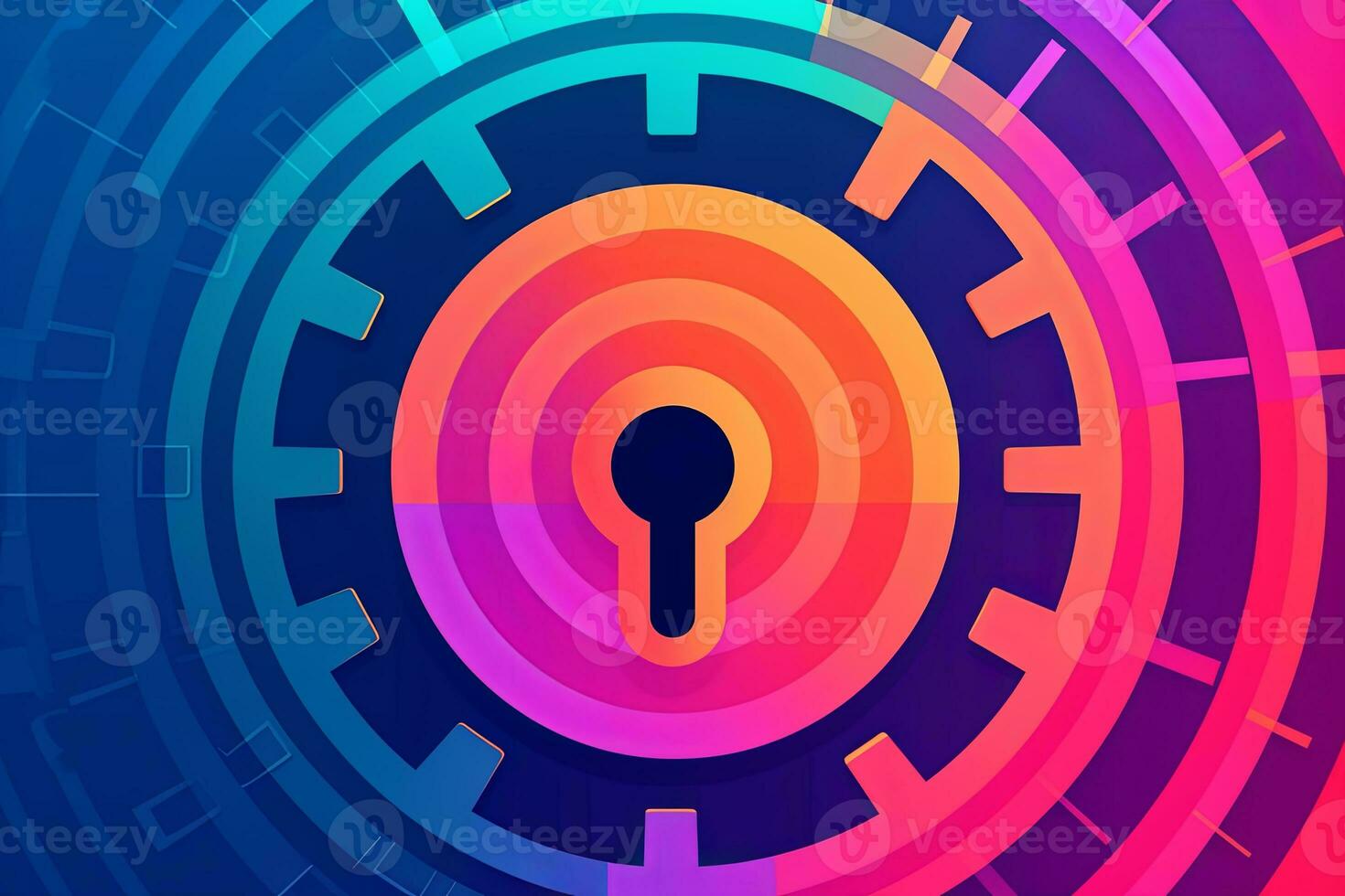 Modern Tech Encrypted Data Theme Background generative AI photo