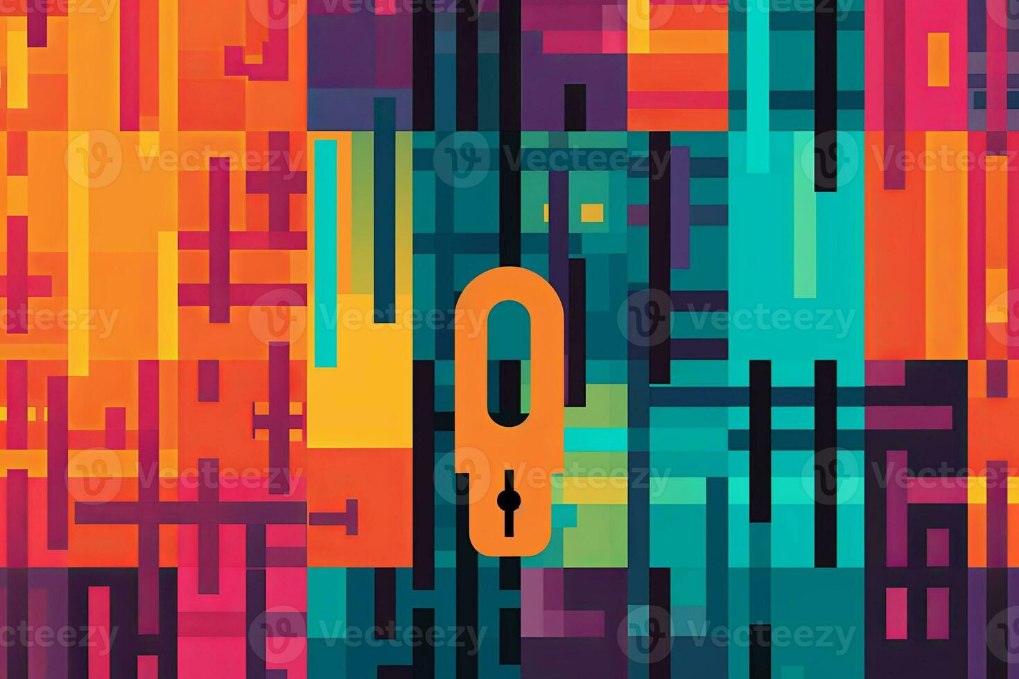 Modern Tech Encrypted Data Theme Background generative AI photo