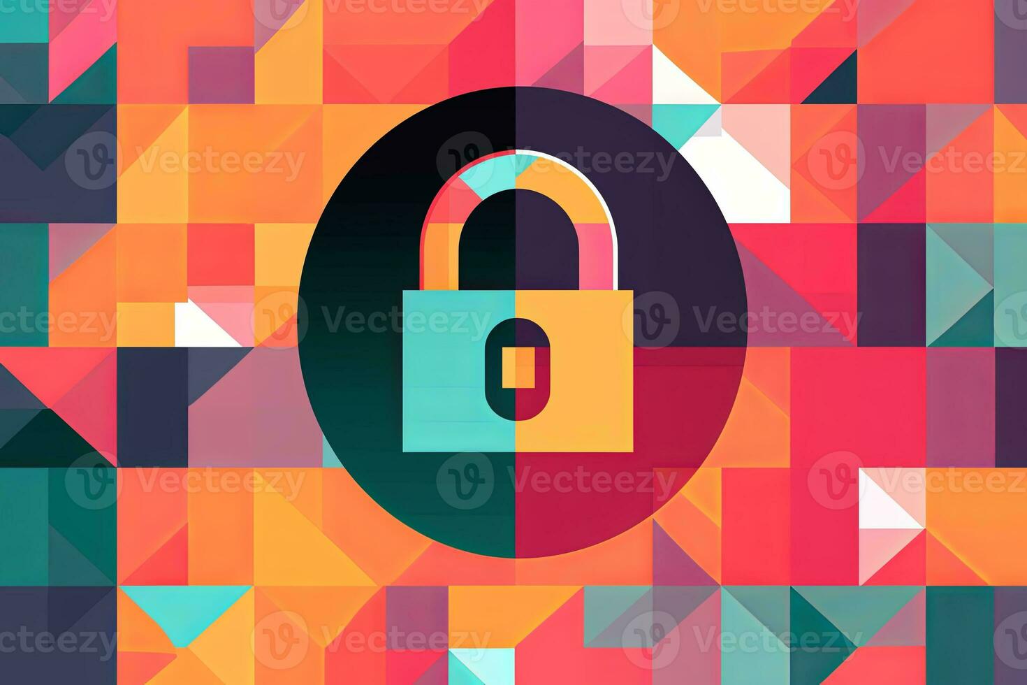 Modern Tech Encrypted Data Theme Background generative AI photo