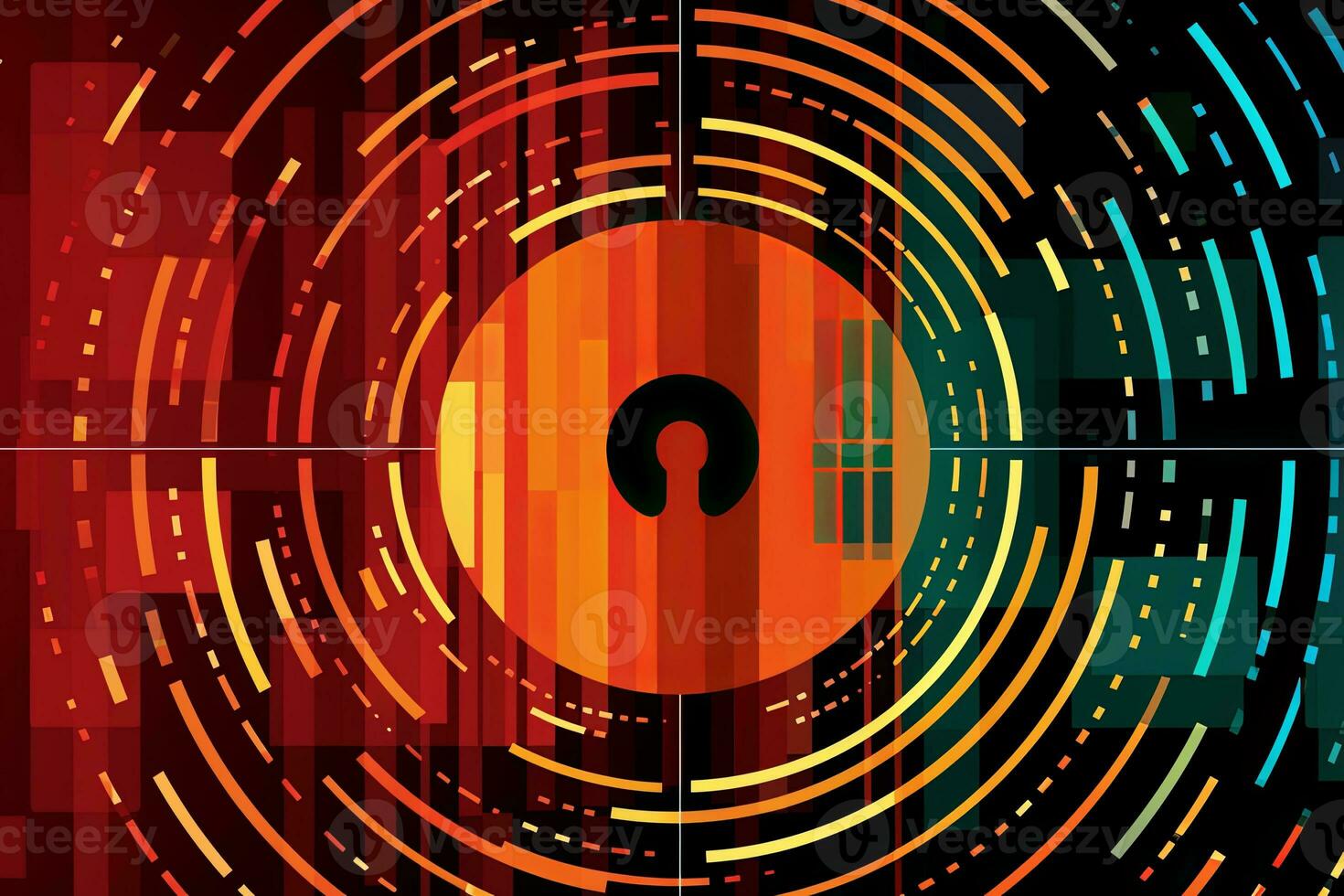 Modern Tech Encrypted Data Theme Background generative AI photo