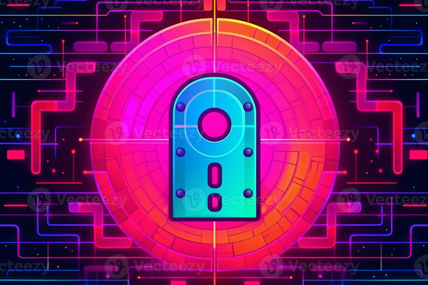 Modern Tech Encrypted Data Theme Background generative AI photo