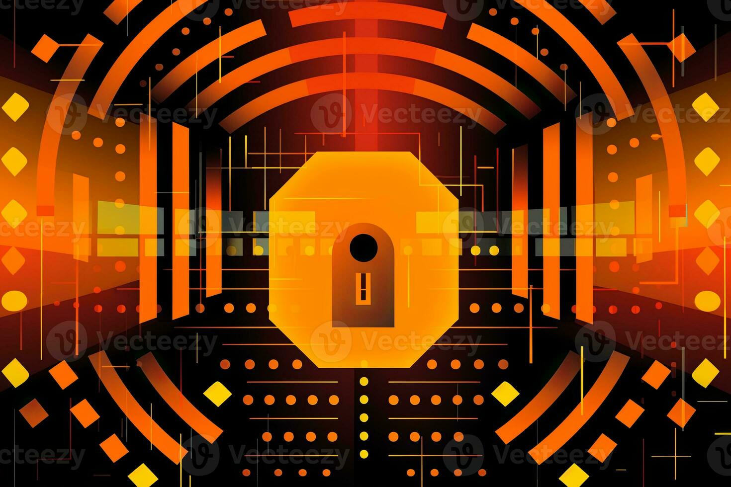 Modern Tech Encrypted Data Theme Background generative AI photo