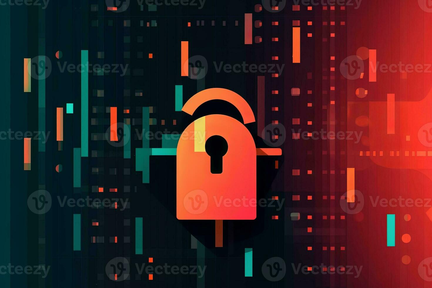 Modern Tech Encrypted Data Theme Background generative AI photo