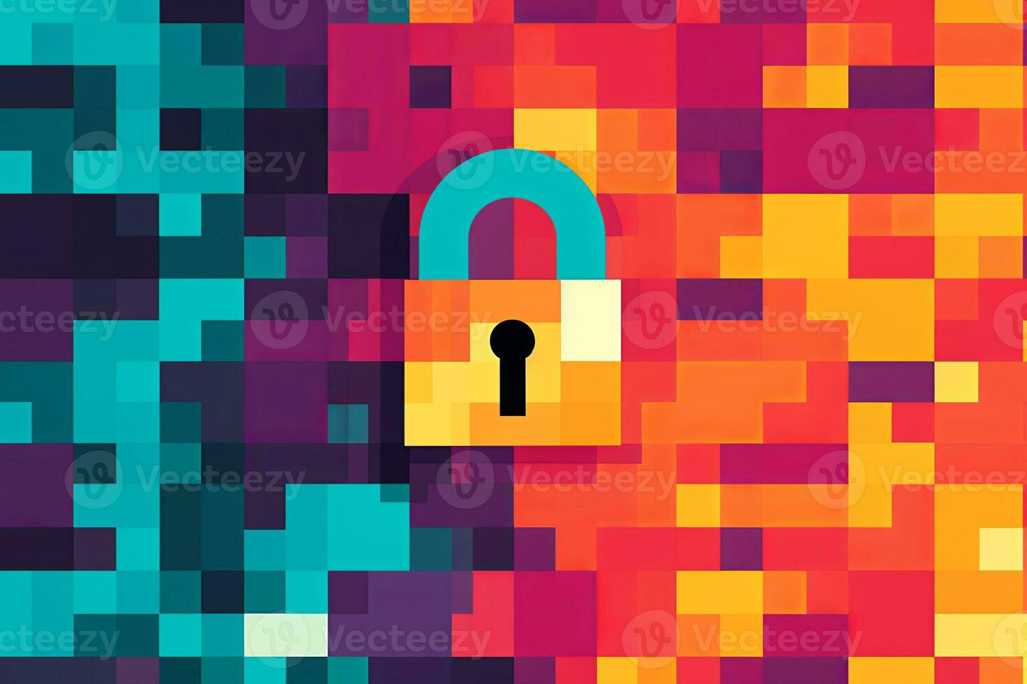Modern Tech Encrypted Data Theme Background generative AI photo