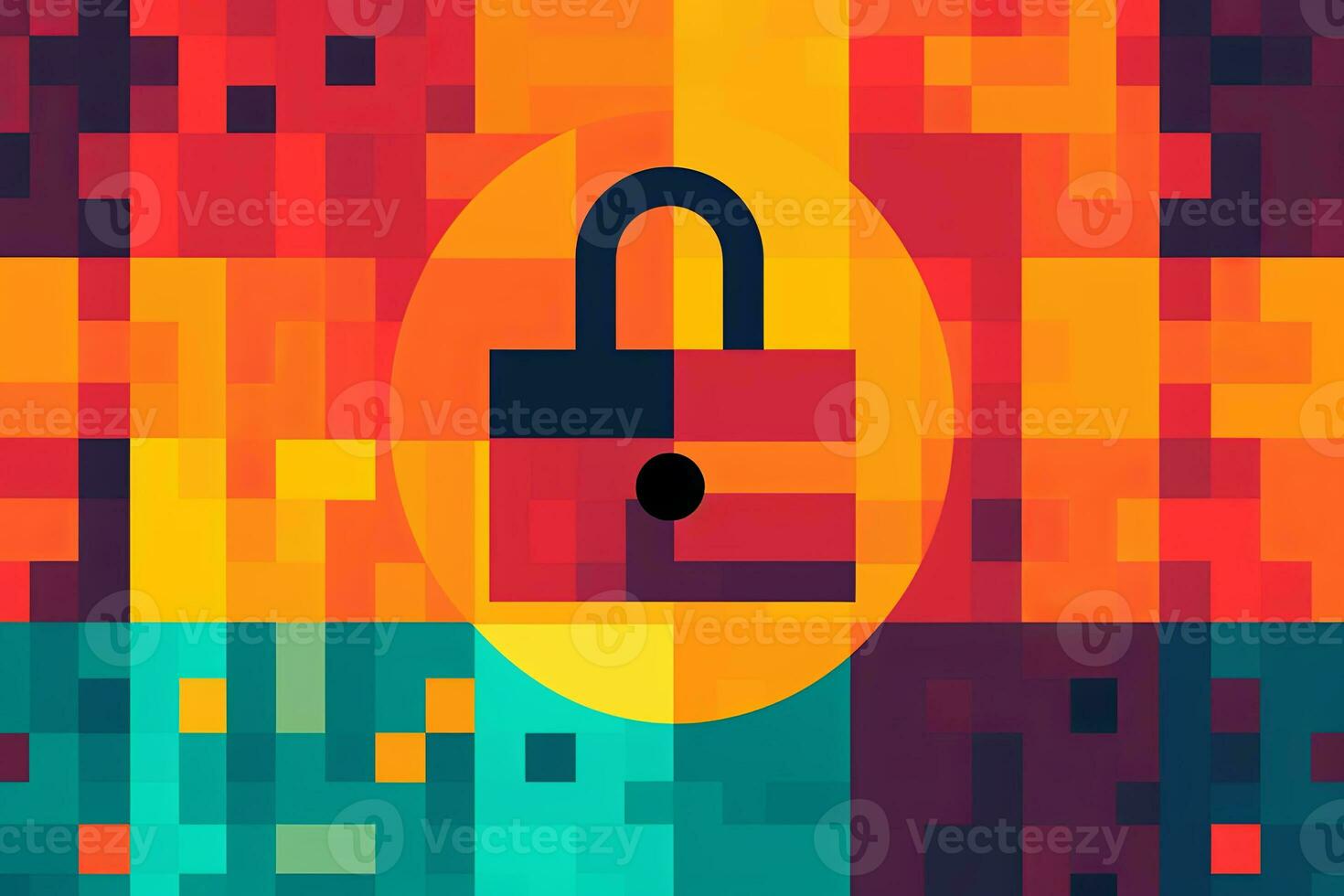 Modern Tech Encrypted Data Theme Background generative AI photo