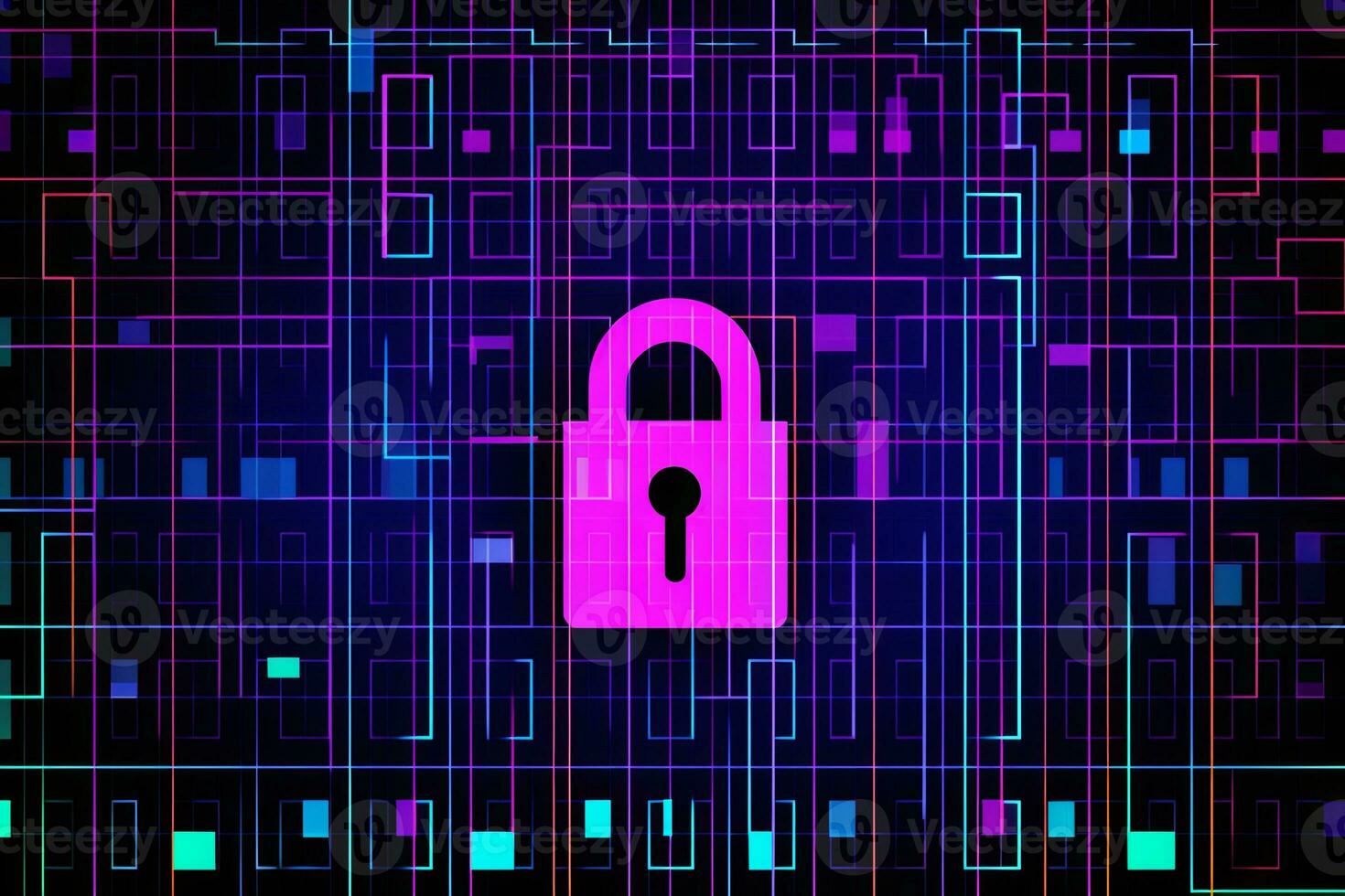 Modern Tech Encrypted Data Theme Background generative AI photo