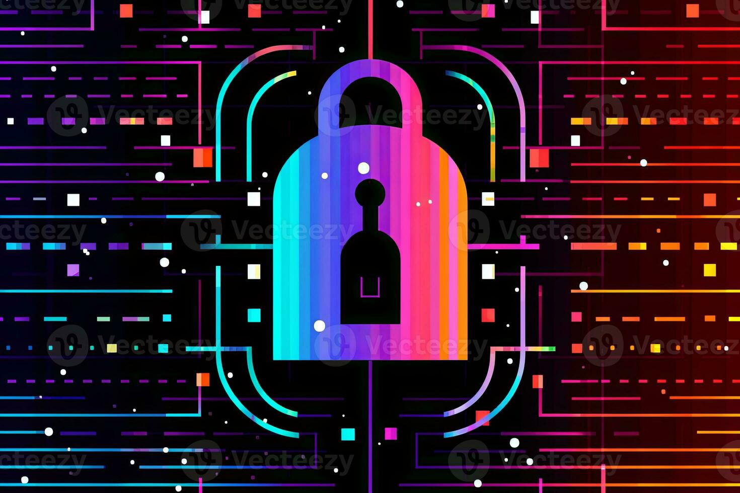 Modern Tech Encrypted Data Theme Background generative AI photo