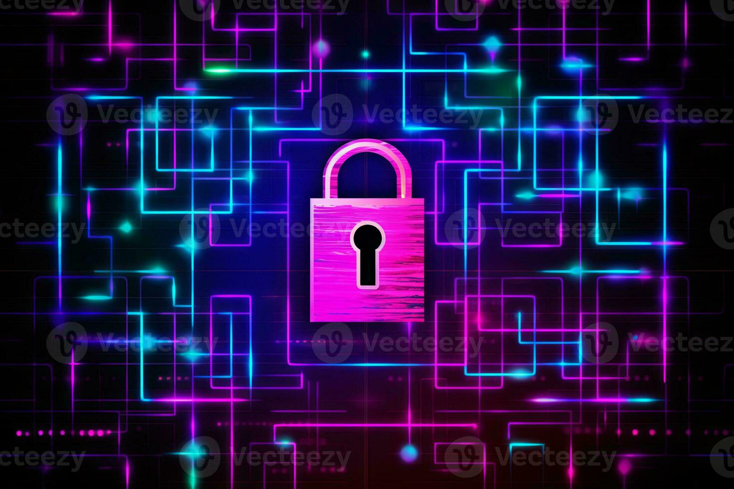 Modern Tech Encrypted Data Theme Background generative AI photo