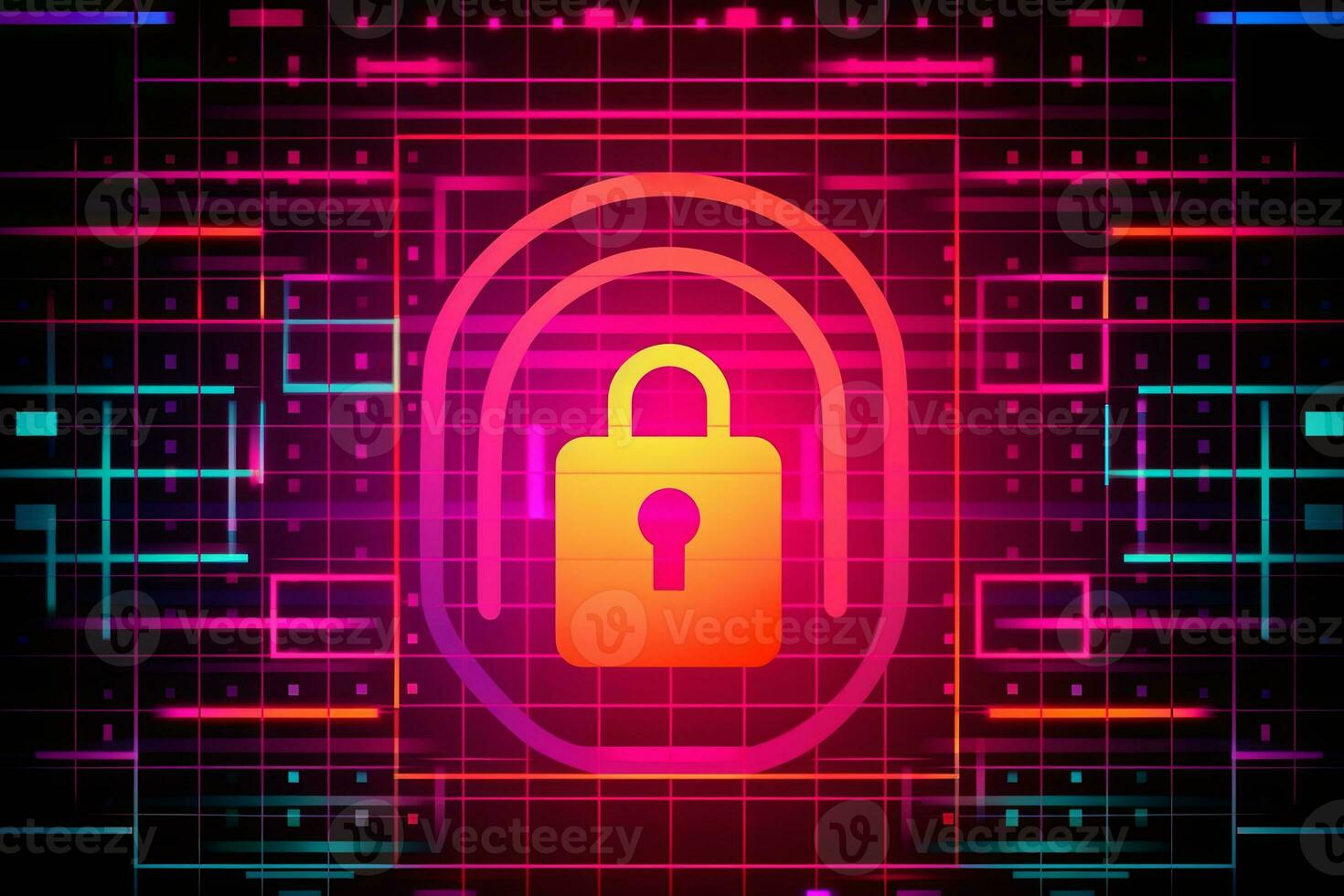 Modern Tech Encrypted Data Theme Background generative AI photo