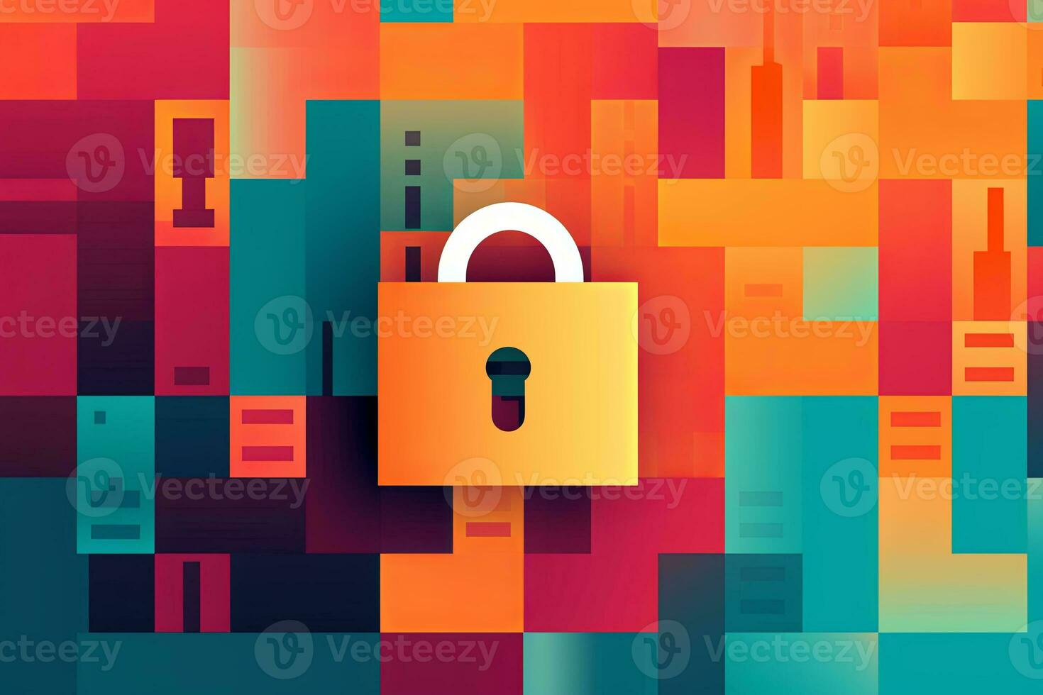 Modern Tech Encrypted Data Theme Background generative AI photo